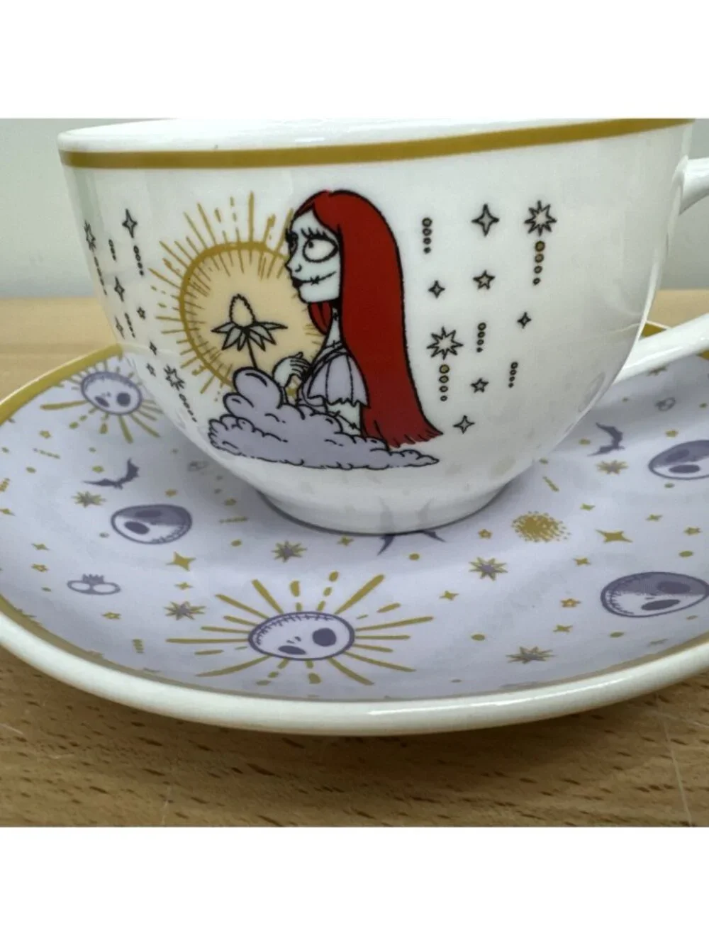 Tim Burtons Nightmare Before Christmas 6.7 Oz Mug & Saucer Set Jack Sally Design - Picture 13 of 16